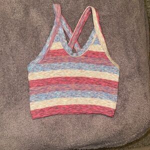Free People Movement Striped Multicolor Knit Crop Top